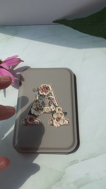 Custom Monogram Compact Mirror | Personalized Standing Makeup Mirror