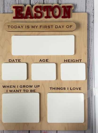 Personalized Back to School Dry Erase Sign | Custom Wooden First & Last Day Photo Prop